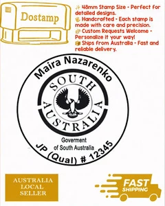JP JUSTICE OF THE PEACE SA South Australia Custom Stamp Self Inking Refillable - Picture 1 of 4