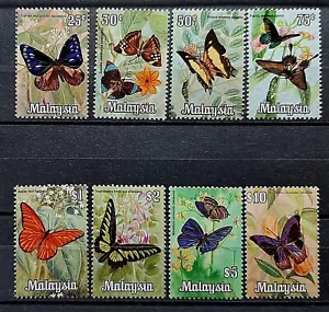 FULL SET MALAYSIA BUTTERFLIES 1970 SG 64 - 71 MNH OG FRESH - Picture 1 of 2