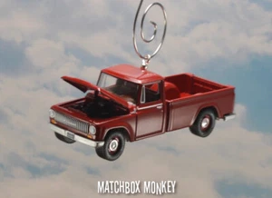 Red 1965 International 1200 Pickup Truck Custom Christmas Ornament 1/64 Adorno - Picture 1 of 10