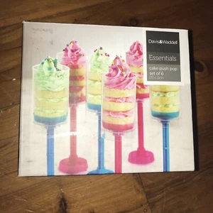 DAVIS & WADDELL ESSENTIALS CAKE PUSH POPS Blue And Pink Set X 6 New In Box Party - Picture 1 of 4