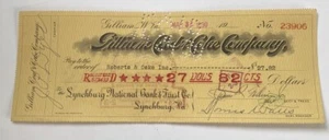 Vintage 1930 Bank Check ~ Gilliam Coal & Coke Company West Virginia Lynchburg VA - Picture 1 of 2