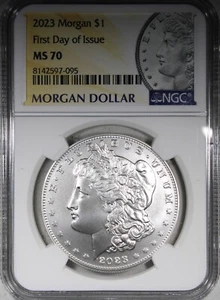 2023-P Morgan Dollar NGC MS70 First Day Of Issue Perfect Grade - Picture 1 of 2