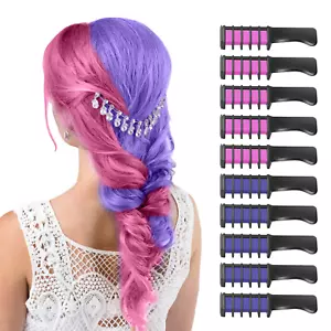Hair Chalk for Girls Kids-New Hair Chalk Comb Temporary Bright Washable Hair Col - Picture 1 of 12