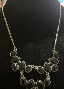 Collar de piedra negra bisutería - Imagen 1 de 3