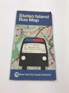 Vintage 1977 Staten Island Bus Map New York City Transit Authority - Picture 1 of 8