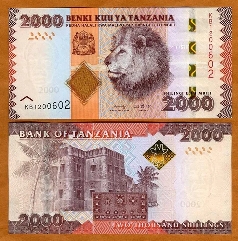 Tanzania 2000 shillings ND (2020) P-42-New UNC Lion Cover