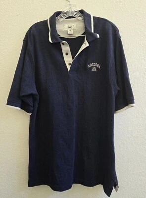 GEAR for SPORTS Shirt Men M Blue Cotton ARIZONA Short Sleeve Polo Golf Sports - Image 1 of 4