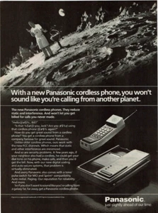 1985 Vintage Print Ad With a new Panasonic Cordless phone, another planet - Picture 1 of 2
