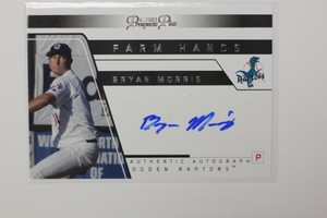 2006 TRISTAR PROSPECTS PLUS BASEBALL FARM HANDS BRYAN MORRIS AUTHENTIC AUTO C7