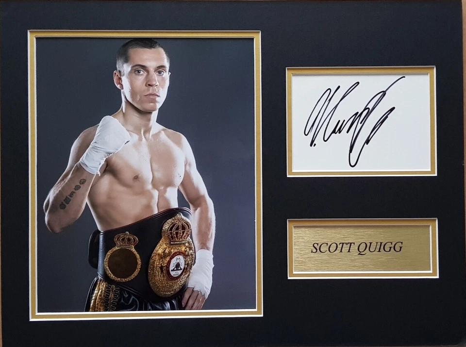 SCOTT QUIGG Signed 16x12 Photo Display Featherweight Boxer COA - Image 1 of 1
