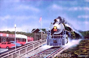 Robert West 449 Southern 'The Whistle Stop' Railroad Art Print - AP - Picture 1 of 1