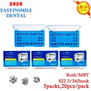 20Pcs*5Pks Orthodontic Metal Braces MBT/ROTH .022'' 345Hook Self Ligating Braces - Picture 1 of 12