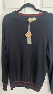 Threadcare Herren Pullover Pulli blau Rundhalsausschnitt Polyester Größe Large - Bild 1 von 4