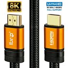 8K IBRA v2.1 Orange HDMI Cable High-Speed 48Gbps Lead |Supports 8K@60HZ 0.75M-5M
