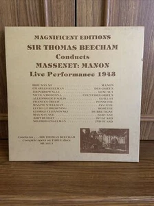 Magnificent Editions Sir Thomas Beecham Massenet Manon Live 1943 EX/EX OIS - Picture 1 of 11
