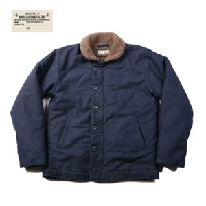 NON STOCK US Navy N-1 Men Deck Jacket Winter Heavyweight Cotton Coat Army Blue - Picture 1 of 12