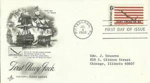 1968 FIRST NAVY JACK Historic Flag Series Pittsburgh FDC First Day Cover - Picture 1 of 1