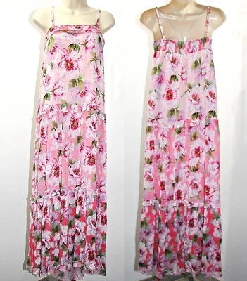 Maxi Vestido Miss June Paris Floral Lentejuelas en Niveles en Rosa talla FR S se ajusta a EE. UU. M/L Foto 1 de 4