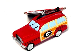 UGA Georgia Holzmaserung Panel Auto Weihnachtsschmuck Keramik offiziell lizenziert - Bild 1 von 6