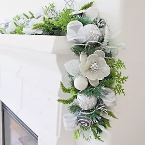 Christmas Garland - Capiz Silver White Garland - Picture 1 of 3