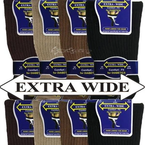 3/6 pairs Mens / Ladies Extra Wide Oedema Diabetic Comfort Socks Hand Linked Toe - Picture 1 of 10