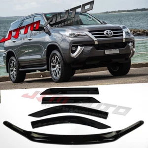 Bonnet Protector + Window Visor Weather Shield to suit Toyota Fortuner 2015-2024 - Picture 1 of 7