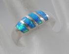 Solid 950 Sterling Silver Inlaid Opal Ring Size 825 Made In Mexio 925 F1925