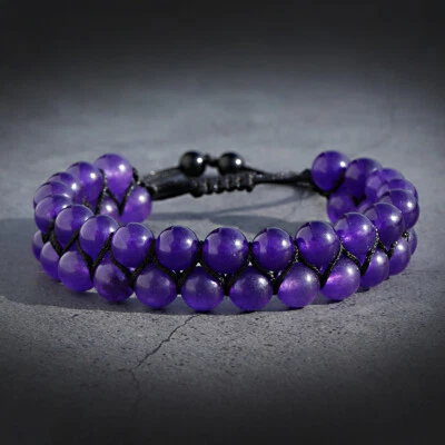 Тройной защиты браслет подлинный тигровый глаз обсидиан гематит 8 мм бусина браслет - Изображение 1 из 4