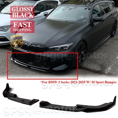 For BMW G20 LCI 330i M340I 2023-2025 MP Style Glossy Black Front Bumper Lip Kit - Image 1 of 4