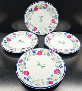 4) Princess House Orchard Medley Dinner Plates Set Fruit Leaves Table Dishes Lot - Picture 1 of 24