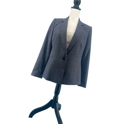 Blazer Antonio Melani Mujer 8 Azul Chaqueta Lana Lino Mezcla Carrera Dinero Antiguo Foto 1 de 4
