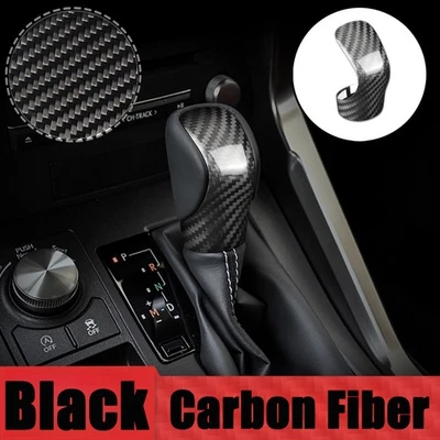 Black Carbon Fiber Car Gear Shift Knob Trim Cover For Lexus ES GS RC 2014-2020 - Image 1 of 4