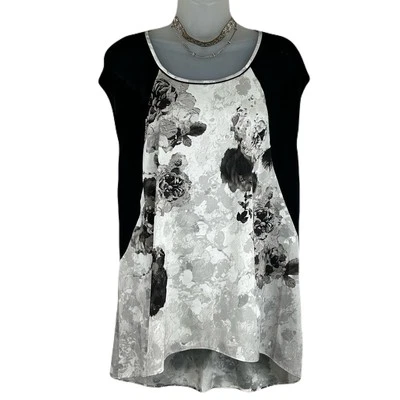 Top túnica para mujer Simply Vera Wang talla L sin mangas floral oscuro hada grunge Foto 1 de 4