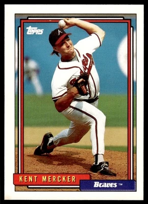 1992 TOPPS KENT MERCKER #596 ATLANTA BRAVES 1924 - Image 1 of 2