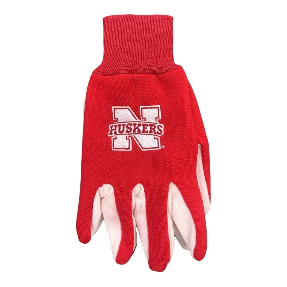 Nebraska Cornhuskers Red White Two Tone Gloves - Adult - Image 1 of 1
