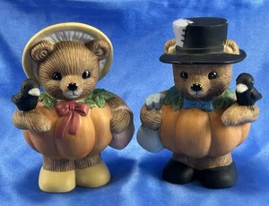 Homco Bear Figurines PUMPKIN PATCH BEARS (# 14641-98) - Picture 1 of 6