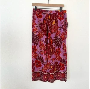 ⭐️Palazzo Floral Hipster Hippie Artsy Boho Bohemien Girly Wide Pullon Crop Pants - Foto 1 di 4