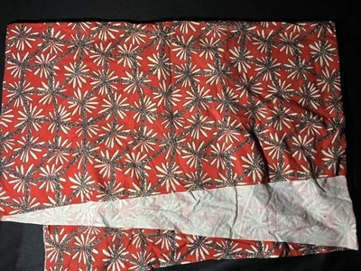 Vintage 1950s Flannel Cotten Pajamas PJs Floral Red Design 3yd+ - Image 1 of 4