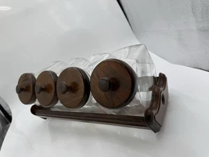 🌟 Holz Glas Kanister Set Libby Glas Bonbongläser Gemischtwarenladen Theke & Regal🌟 - Bild 1 von 13