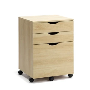 Design Square Marias Mobile Pedestal Filing Cabinet Storage Cabinet W/ 3-Drawers - Picture 1 of 7
