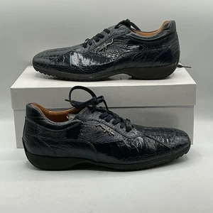 NUEVO Slick Exotica Sport Hombres Genuino Pierna de Avestruz y Lagarto Tenis Zapatos Azul Talla 10 - Imagen 1 de 11