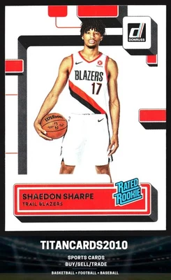 Shaedon Sharpe 2022-23 Donruss Rated Rookie RC Portland Trail Blazers #207 Foto 1 de 2