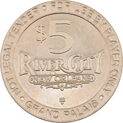 River City Grand Palais Casino New Orleans Louisiana $5 Token 1995 - Image 1 of 2