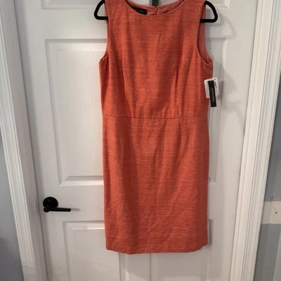 NEW Cynthia Howie Dress Women Size 12 Salmon Pink  Silk Fit Flare Lined Midi - Image 1 of 4