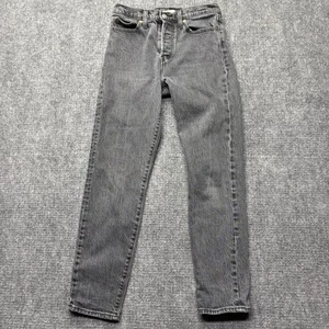 Levis Premium Jeans Womens 26 (26x27) Black Wedgie Denim Button Fly Big E - Picture 1 of 16