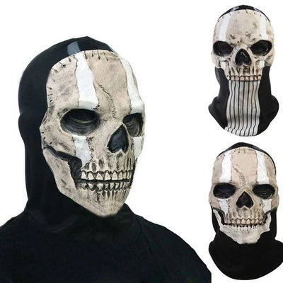 Full Mask Skull Ghost Masquerade Halloween Face Costume Perform Latex Headgear - Image 1 of 4