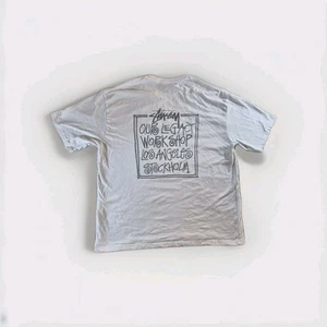 Stussy X Our Legacy Frame Pigment Dyed White Tshirt Size XL (stain on front) - Picture 1 of 13