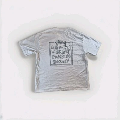 Stussy X Our Legacy Frame Pigment Dyed White Tshirt Size XL (stain on front) - Image 1 of 4