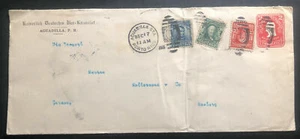 1906 Aguadilla Puerto Rico German Consulate Stationery Cover to Hamburg Germany - Picture 1 of 2