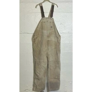 Vintage Carhartt Elfenbein Ente Lätzchen Doppelknie Schreiner Arbeitskleidung Overalls Herren -XL - Bild 1 von 7